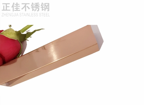 304不锈钢方管玫瑰金镜面2